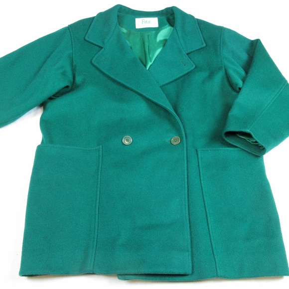 Vintage Emerald Green Wool Blanket Coat Sz S, M - Picture 2 of 5